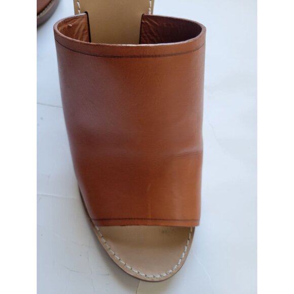 J.Crew Malow Cognac Leather Slide Mules Women’s Size 10 Business Casual Modern - Picture 11 of 11